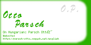 otto parsch business card